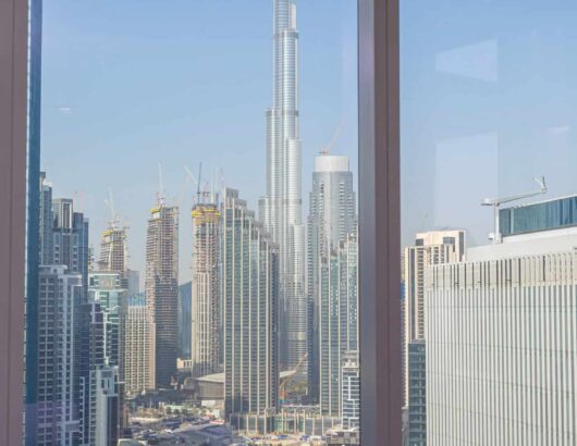 Burj Khalifa building view from room